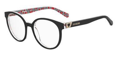 Premium Women Moschino Love Model Eyeglasses: MOL584 - Black- SpecSMART Eye Clinic (Diagonal View)